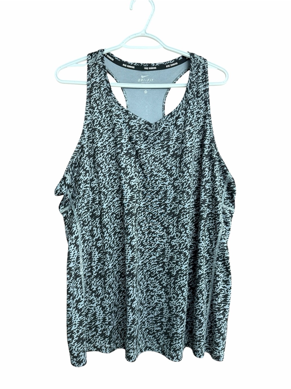 Nike Racerback Workout Tank - Black & Grey Pattern Size 2X